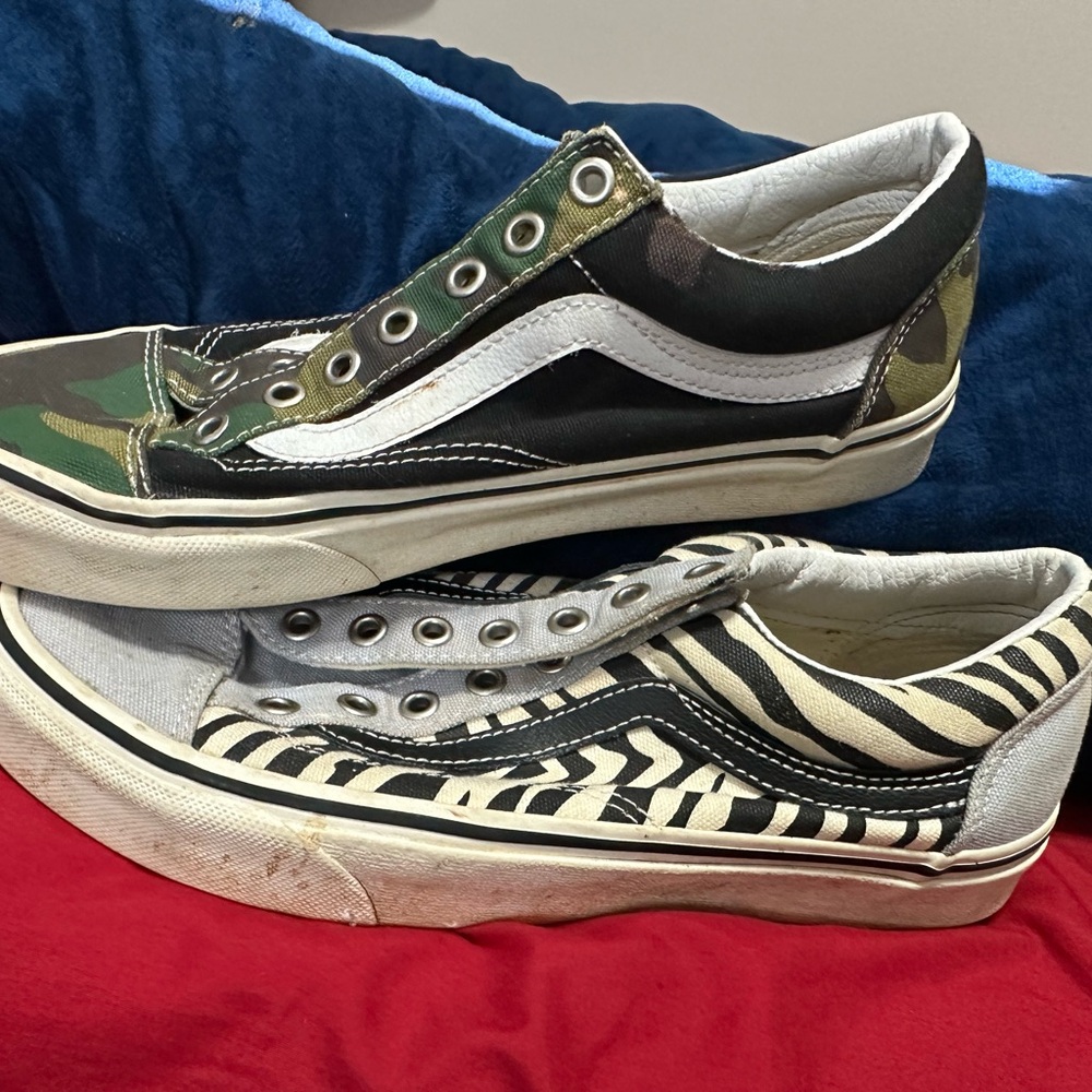 Vans Camouflage and Zebra Pattern Sneakers